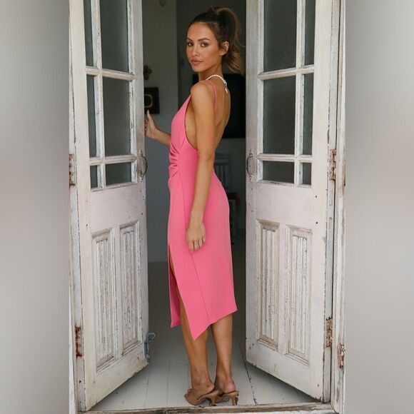 NWT Hello Molly Quiet Dancer Midi Dress in Pink - Picture 2 of 15